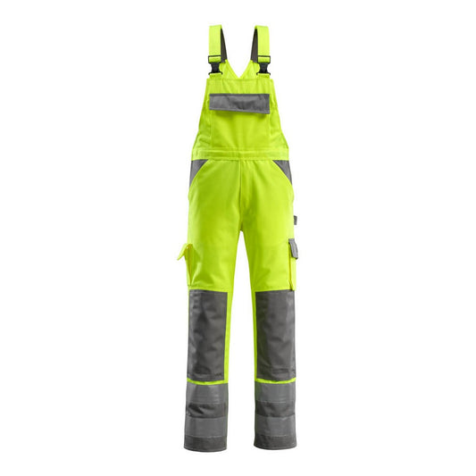 Yellow-Anthracite - Front - Mascot Mens Barras Safe Complete Hi-Vis Bib And Brace Overall