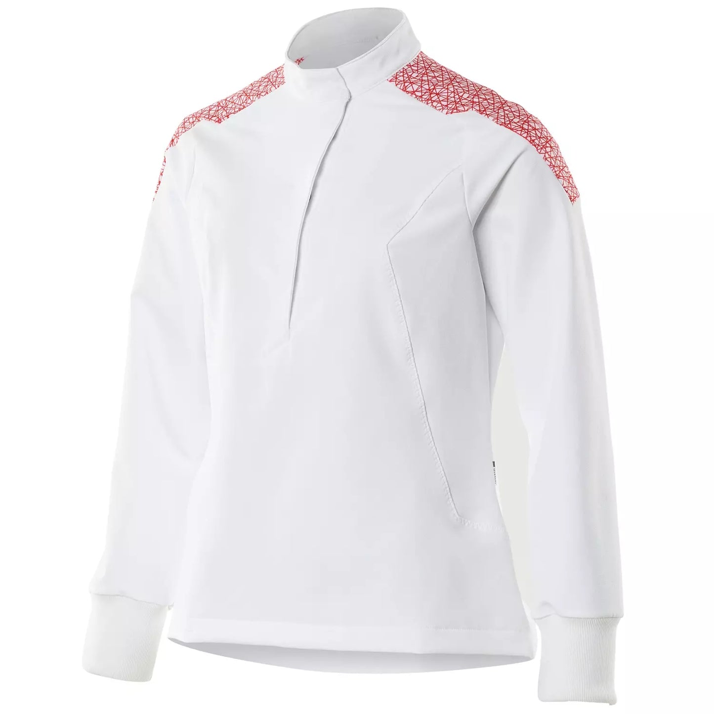 White-Traffic Red - Side - Mascot Womens-Ladies Smock Food & Care Short Apron