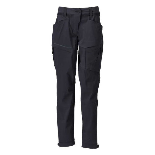 Dark Navy - Front - Mascot Womens-Ladies Customised 4 Way Stretch Fitted Work Trousers