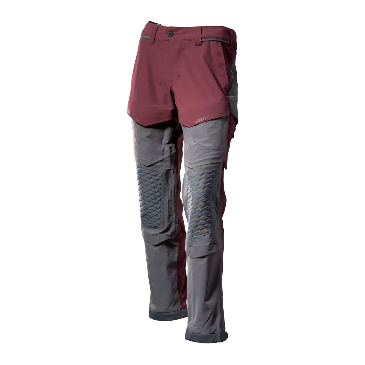 Bordeaux-Stone Grey - Front - Mascot Mens Customised Knee Pad Pockets Work Trousers