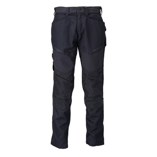 Dark Navy - Front - Mascot Mens Customised Knee Pad Pockets Work Trousers