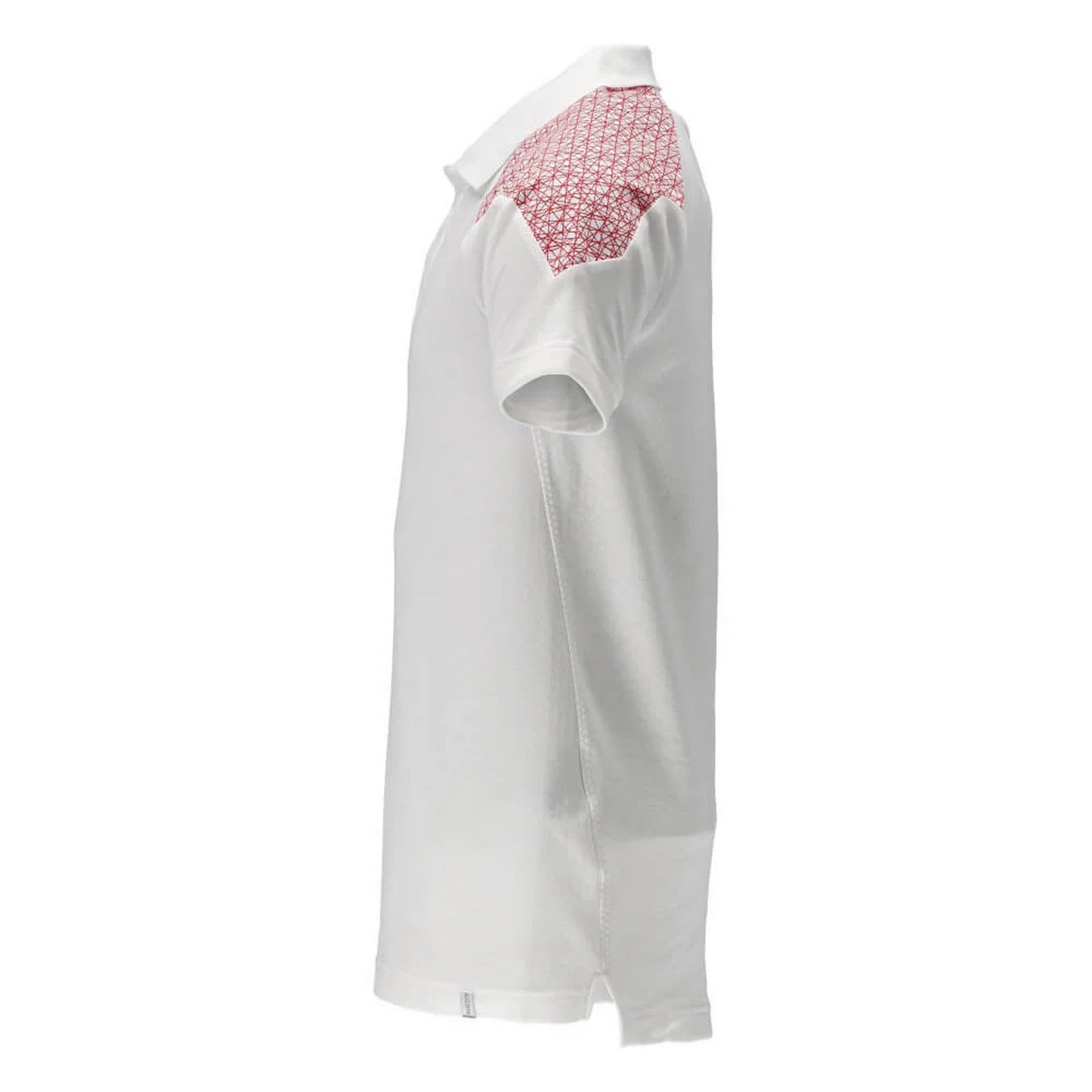 White-Traffic Red - Side - Mascot Mens Food & Care Polo Shirt