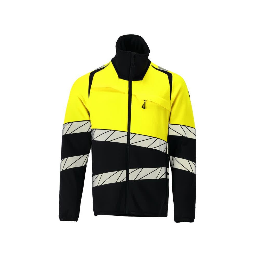 Dark Navy-Hi Vis Yellow - Front - Mascot Mens Accelerate Safe Fleece Jacket