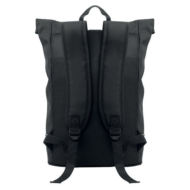 Black - Back - MidOcean Laptosa Roll Top PU Laptop Backpack