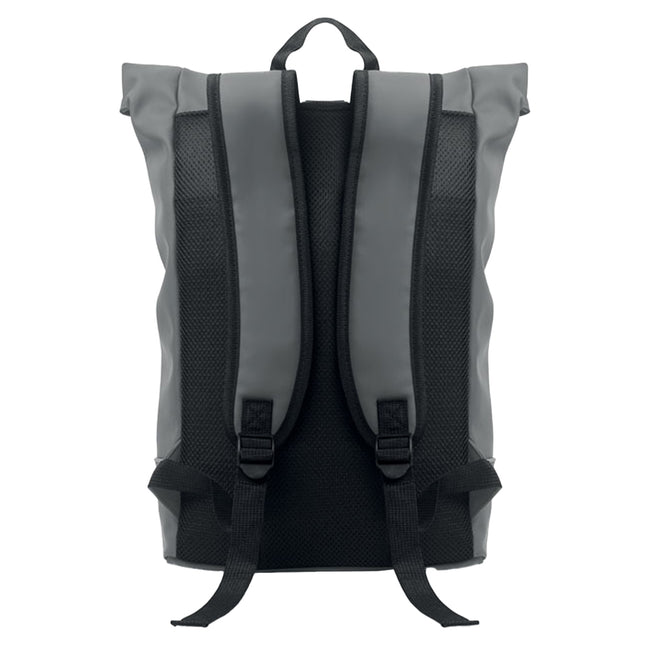 Stone Grey - Back - MidOcean Laptosa Roll Top PU Laptop Backpack
