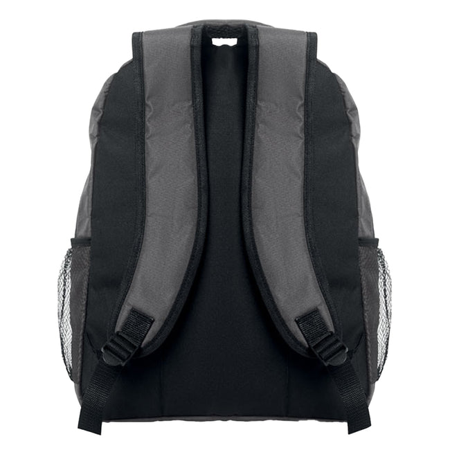 Stone Grey - Back - MidOcean Puter - Topper Plain RPET Laptop Backpack