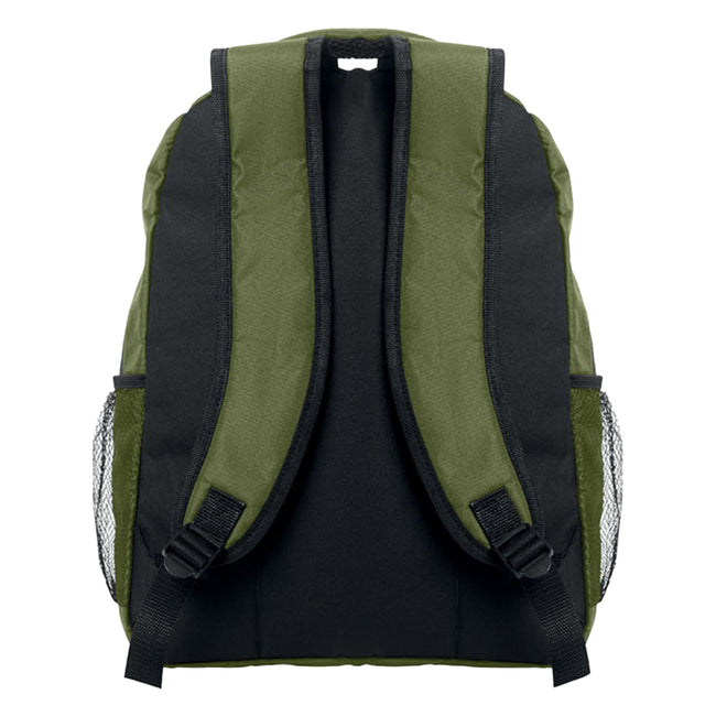 Army Green - Back - MidOcean Puter - Topper Plain RPET Laptop Backpack