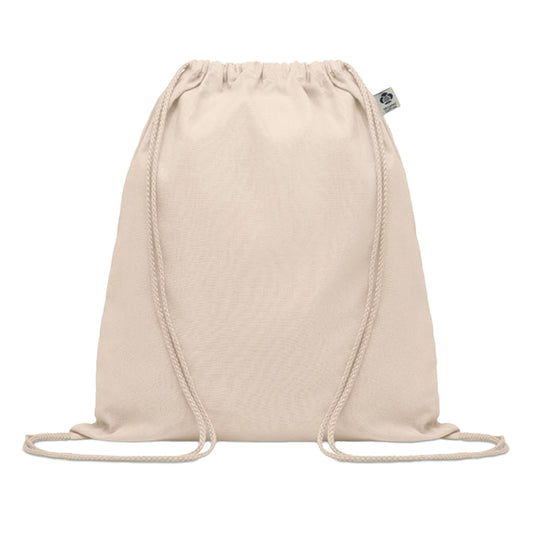 Beige - Front - MidOcean Yuki Organic Cotton Drawstring Bag