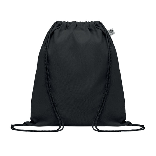 Black - Front - MidOcean Yuki Organic Cotton Drawstring Bag