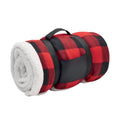 Red - Lifestyle - MidOcean Shermatt RPET Checked Picnic Blanket