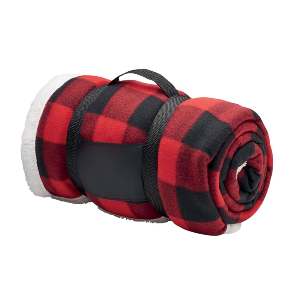 Red - Pack Shot - MidOcean Shermatt RPET Checked Picnic Blanket