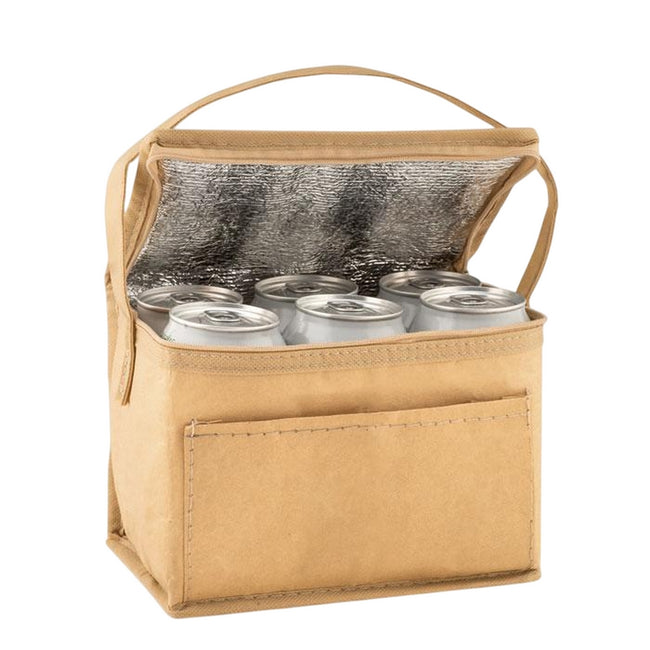 Beige - Side - MidOcean Papercool Woven Cooler Bag