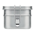 Matt Silver - Back - MidOcean Double Chan Stainless Steel Lunch Box