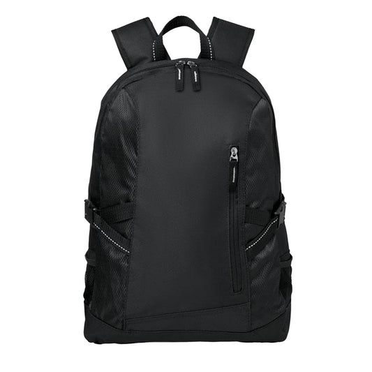 Black - Front - MidOcean Tecnotrek Polyester Laptop Backpack