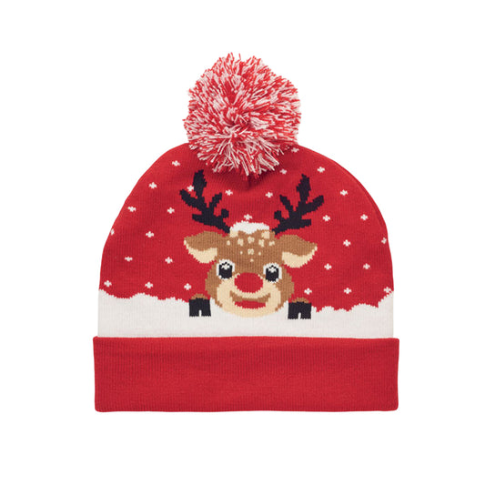 Red - Front - MidOcean Shimas Christmas Knitted Beanie