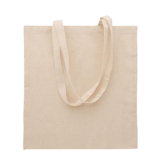 Beige - Front - MidOcean Shoppi Polycotton Shopper Bag