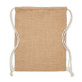 Beige - Back - MidOcean Fukuro Jute Drawstring Bag