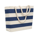 Blue - Front - MidOcean Heaven Stripe Cotton Beach Shopper Bag