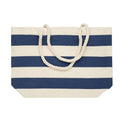 Blue - Side - MidOcean Heaven Stripe Cotton Beach Shopper Bag