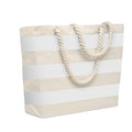 White - Front - MidOcean Heaven Stripe Cotton Beach Shopper Bag