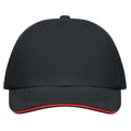 Black-Red - Back - MidOcean Buffalo 6 Panel Baseball Cap