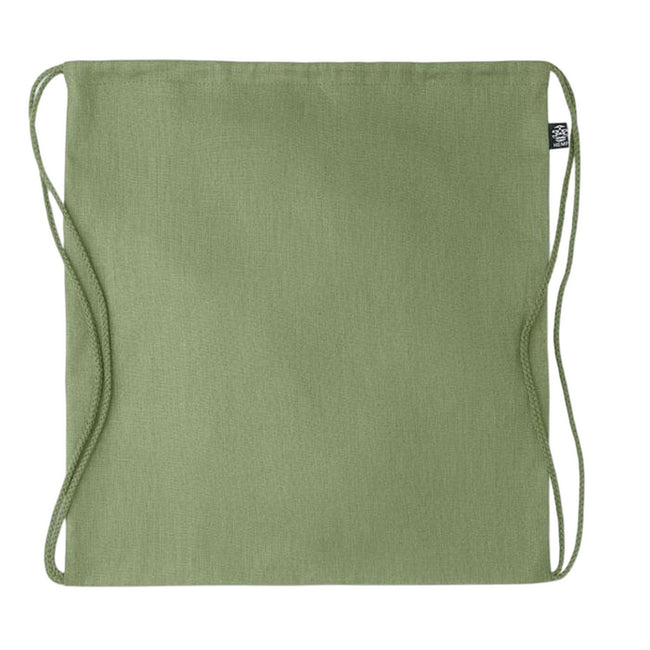 Green - Back - MidOcean Naima Hemp Drawstring Bag