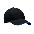 Black-Blue - Front - MidOcean Singa 5 Panel Baseball Cap