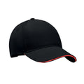 Black-Red - Front - MidOcean Singa 5 Panel Baseball Cap