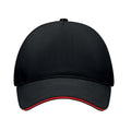 Black-Red - Side - MidOcean Singa 5 Panel Baseball Cap