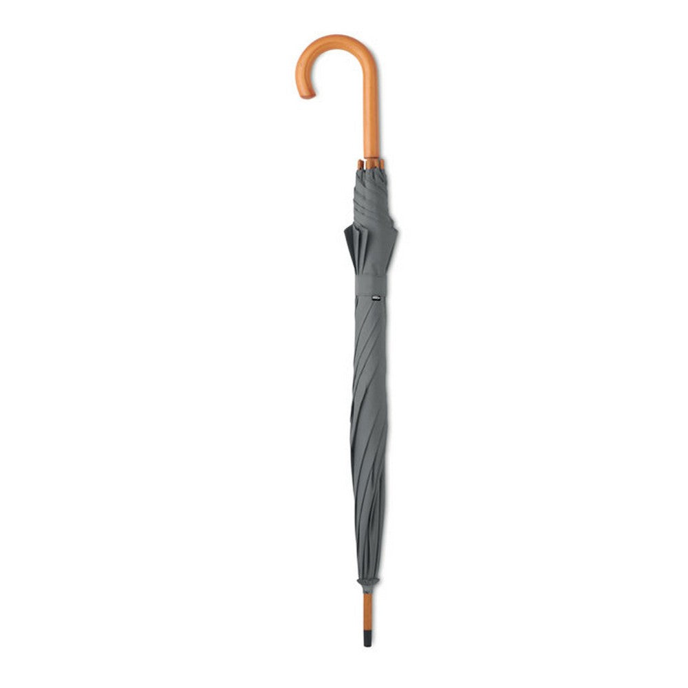 Grey - Back - MidOcean Cumuli RPET Stick Umbrella