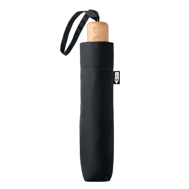 Black - Back - MidOcean Tralee RPET Folding Umbrella