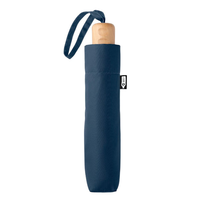 Blue - Back - MidOcean Tralee RPET Folding Umbrella