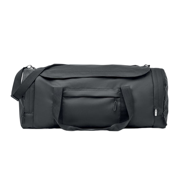 Black - Side - MidOcean Valley Large RPET Sport Duffle Bag