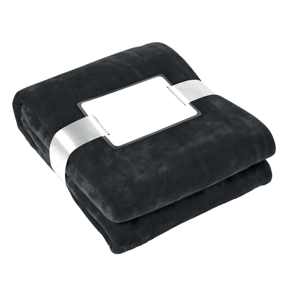 Black - Back - MidOcean Davos Flannel Blanket