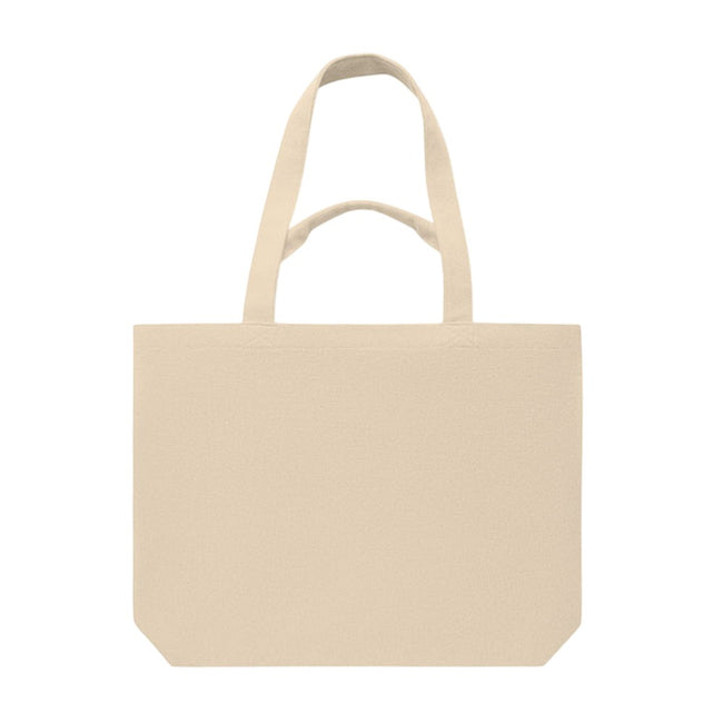 Beige - Side - MidOcean Maldi Beach Canvas Shopper Bag