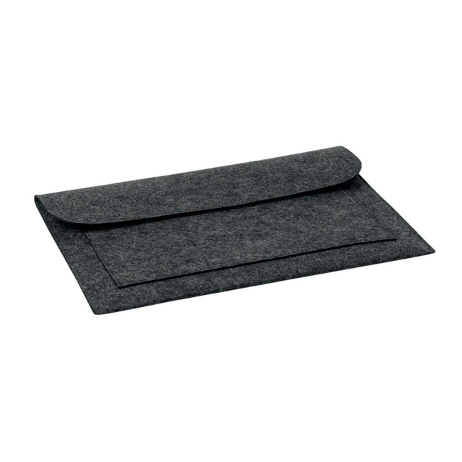 Stone Grey - Side - MidOcean Pouchlo 15 Felt Laptop Sleeve