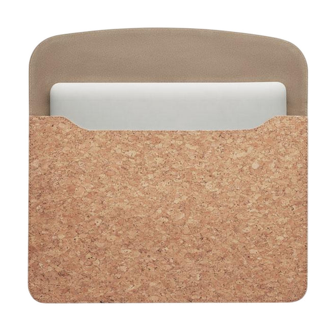 Beige - Lifestyle - MidOcean Grace Cork Magnetic Closure Laptop Sleeve