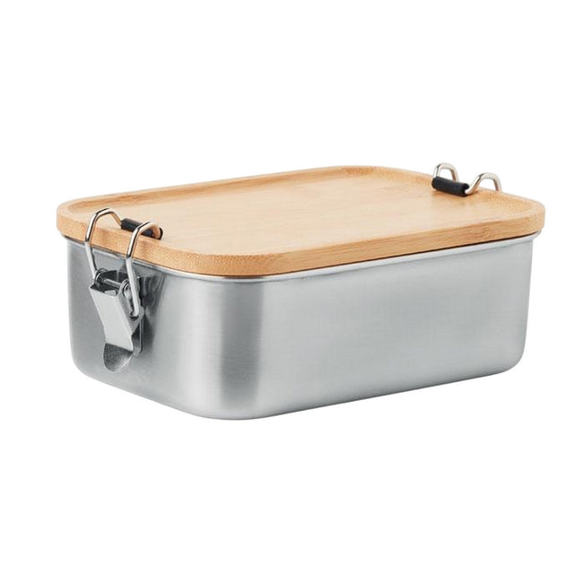 Wood - Side - MidOcean Sonabox Stainless Steel 750ml Lunch Box