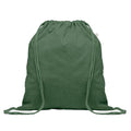 Dark Green - Front - MidOcean Cabetri Colour Recycled Cotton Drawstring Bag
