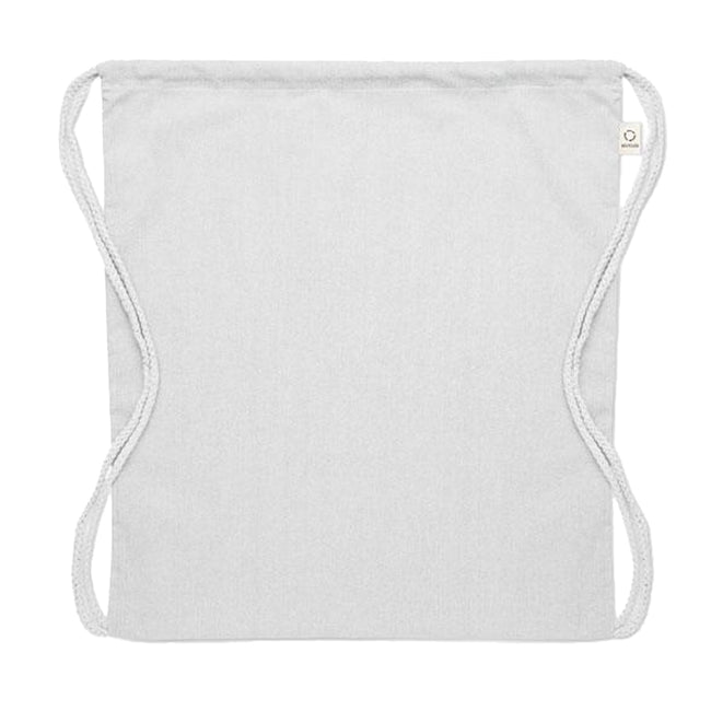 White - Back - MidOcean Cabetri Colour Recycled Cotton Drawstring Bag