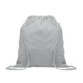 Grey - Front - MidOcean Cabetri Colour Recycled Cotton Drawstring Bag