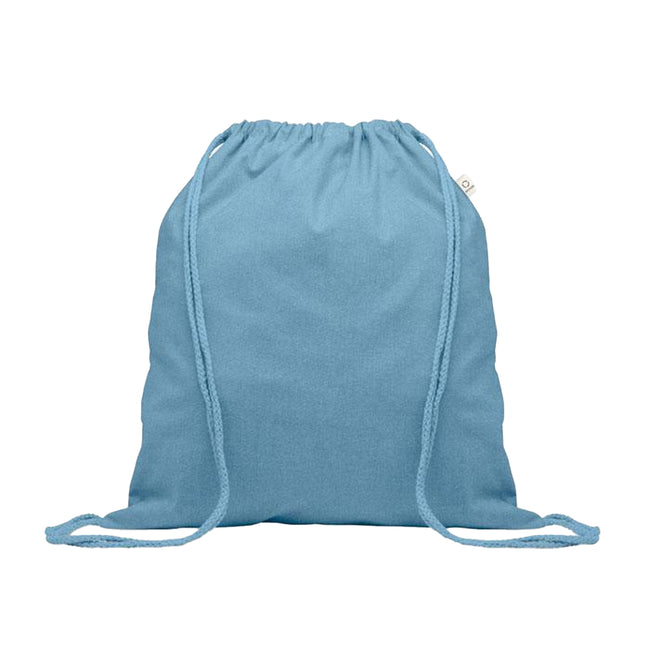Petrol - Front - MidOcean Cabetri Colour Recycled Cotton Drawstring Bag