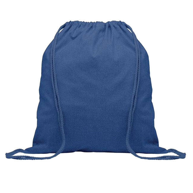 Royal Blue - Front - MidOcean Cabetri Colour Recycled Cotton Drawstring Bag