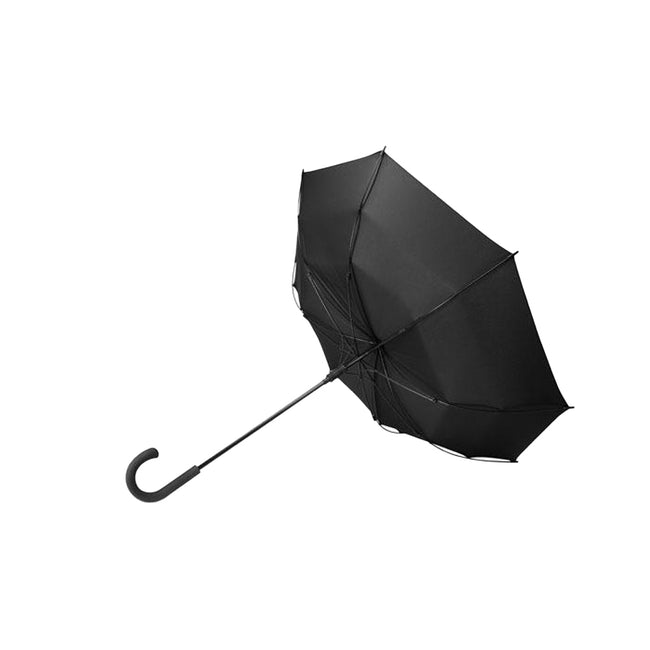 Black - Back - MidOcean New Quay Windproof Stick Umbrella