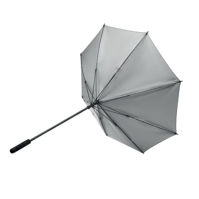 Matt Silver - Back - MidOcean Visibrella Reflective Stick Umbrella