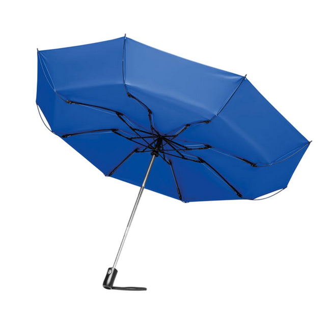 Royal Blue - Side - MidOcean Dundee Foldable Reversible Folding Umbrella