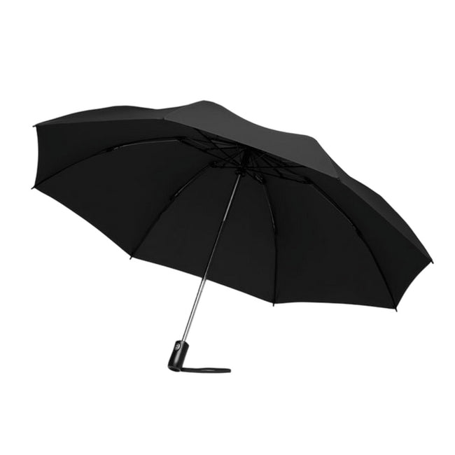 Black - Back - MidOcean Dundee Foldable Reversible Folding Umbrella