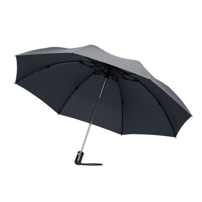 Grey - Back - MidOcean Dundee Foldable Reversible Folding Umbrella