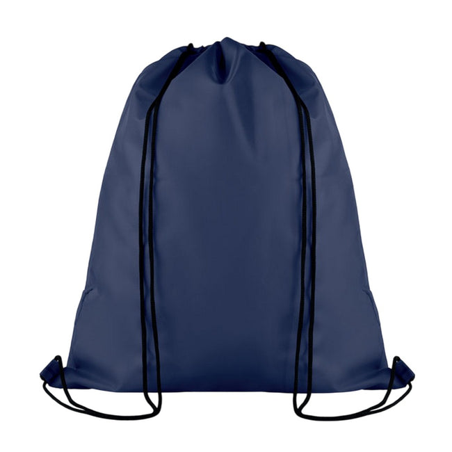 Blue - Back - MidOcean Pocket Shoop Polyester Drawstring Bag