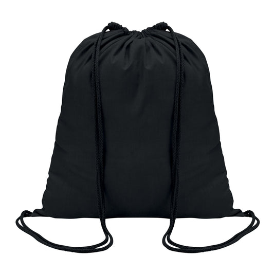 Black - Front - MidOcean Colored Cotton Drawstring Bag